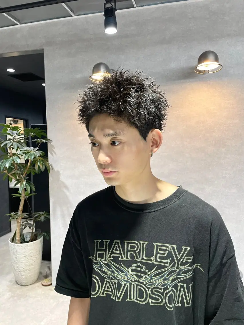 ショート パーマ メンズ スパイキーショート ショートヘア トレンド🔥メンズ 特化⚡️網野裕希のヘアスタイル