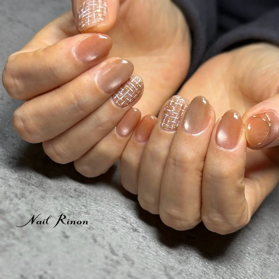 ネイル ツイードネイル ハンドネイル Nail Rinonのネイルデザイン
