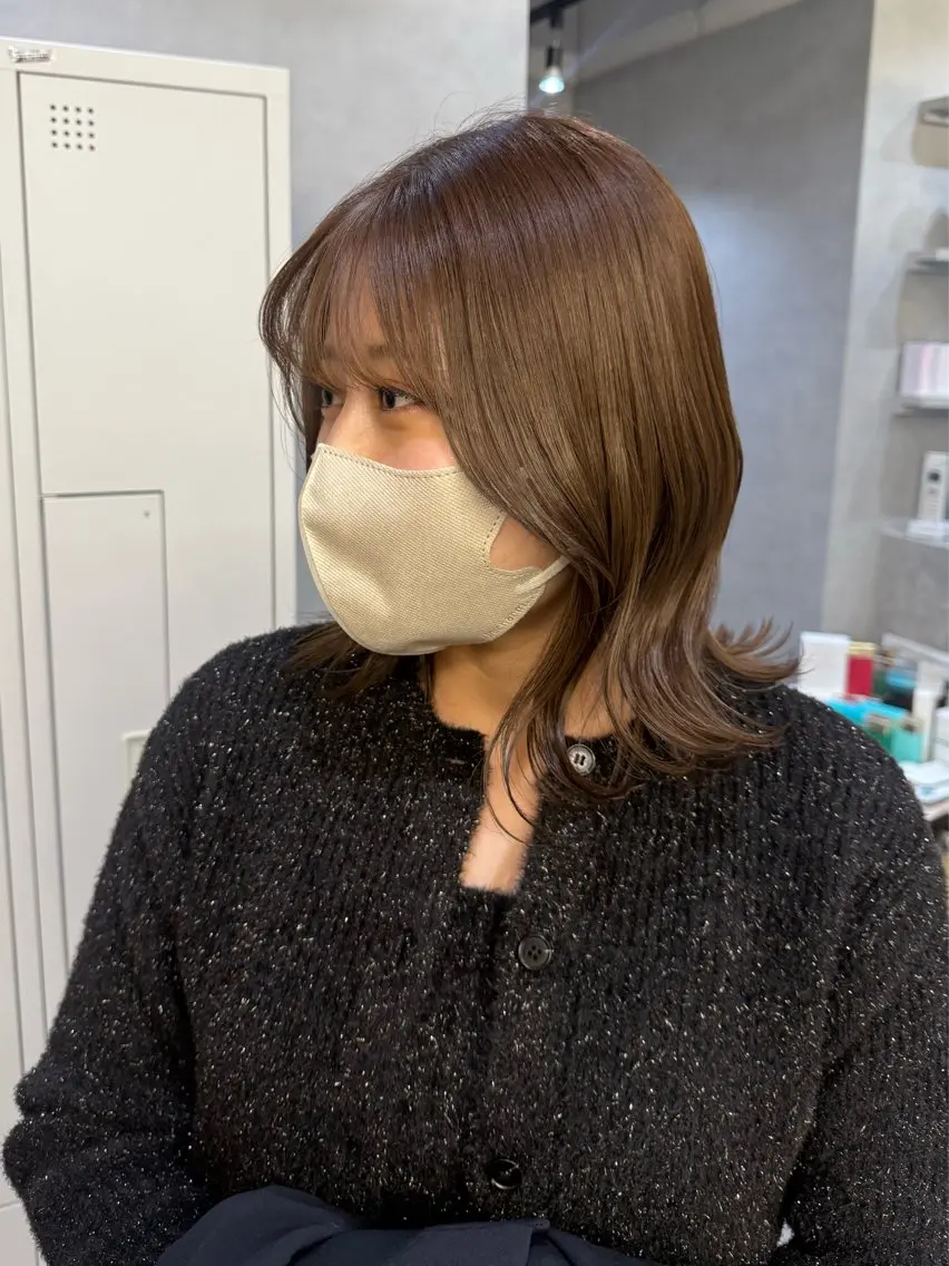 ミディアム くびれヘア 髪質改善 トリートメント カット ヘアカラー トリートメント ANNA 🧸のヘアスタイル