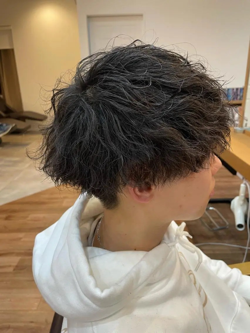 メンズ学生カット➕パーマ【メンズカット/フェード/ツイストスパイラル/ニュアンスパーマ/メンズパーマ】の写真