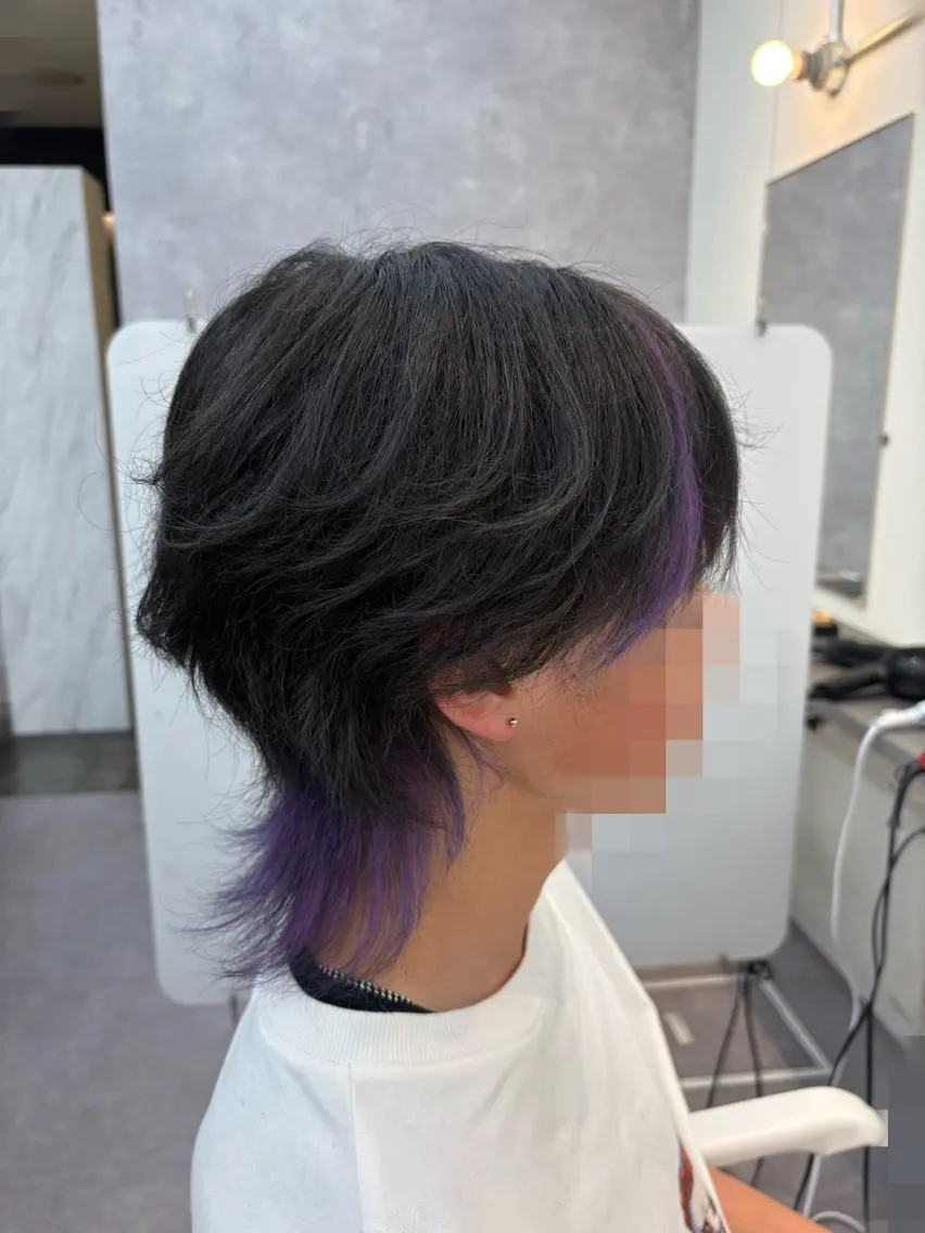 メンズ メンズブリーチ ヘアカラー y2k/ウルフ/ 個性派カラーkiraのヘアスタイル