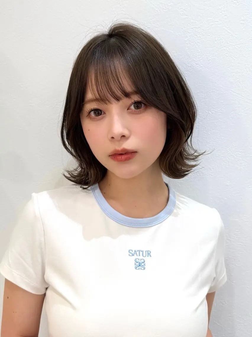 ミディアム カット ヘアカラー トリートメント 新宿/髪質改善/ボブ 韓国レイヤー大重聖斗のヘアスタイル