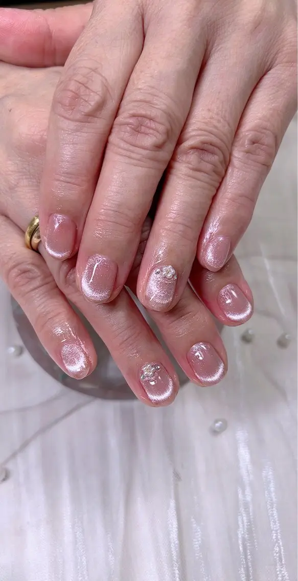 ネイル フレンチネイル マグネットネイル マグネットフレンチ オフィスネイル シンプルネイル Cute Tips nailのネイルデザイン