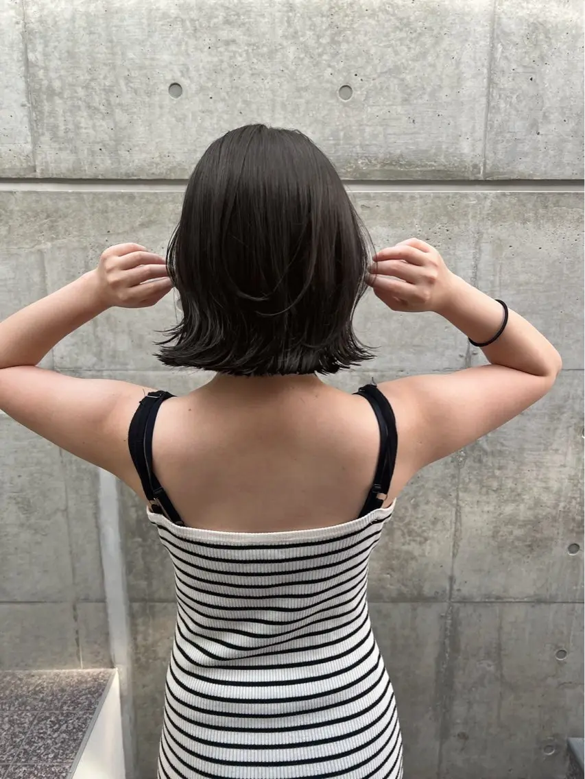 🩷自然にハネる大人可愛い外ハネボブ🩷撮影モデルの写真