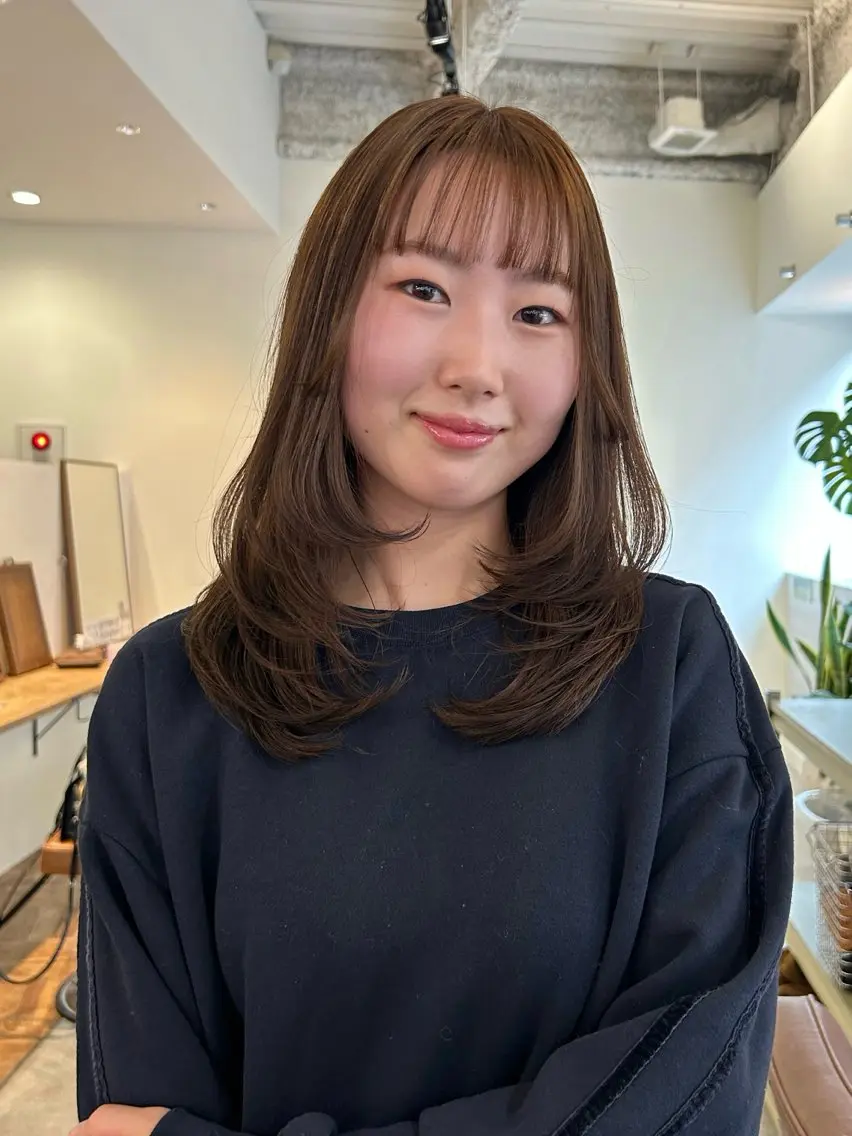 セミロング レイヤーカット カット ヘアカラー トリートメント ボブ/レイヤー 大阪梅田/きょうかのヘアスタイル