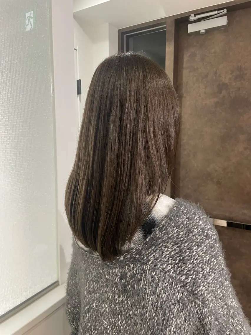 セミロング カラー ベージュカラー ブリーチ トリートメント 艶髪ブリーチカラー /府中/Mizukiのヘアスタイル