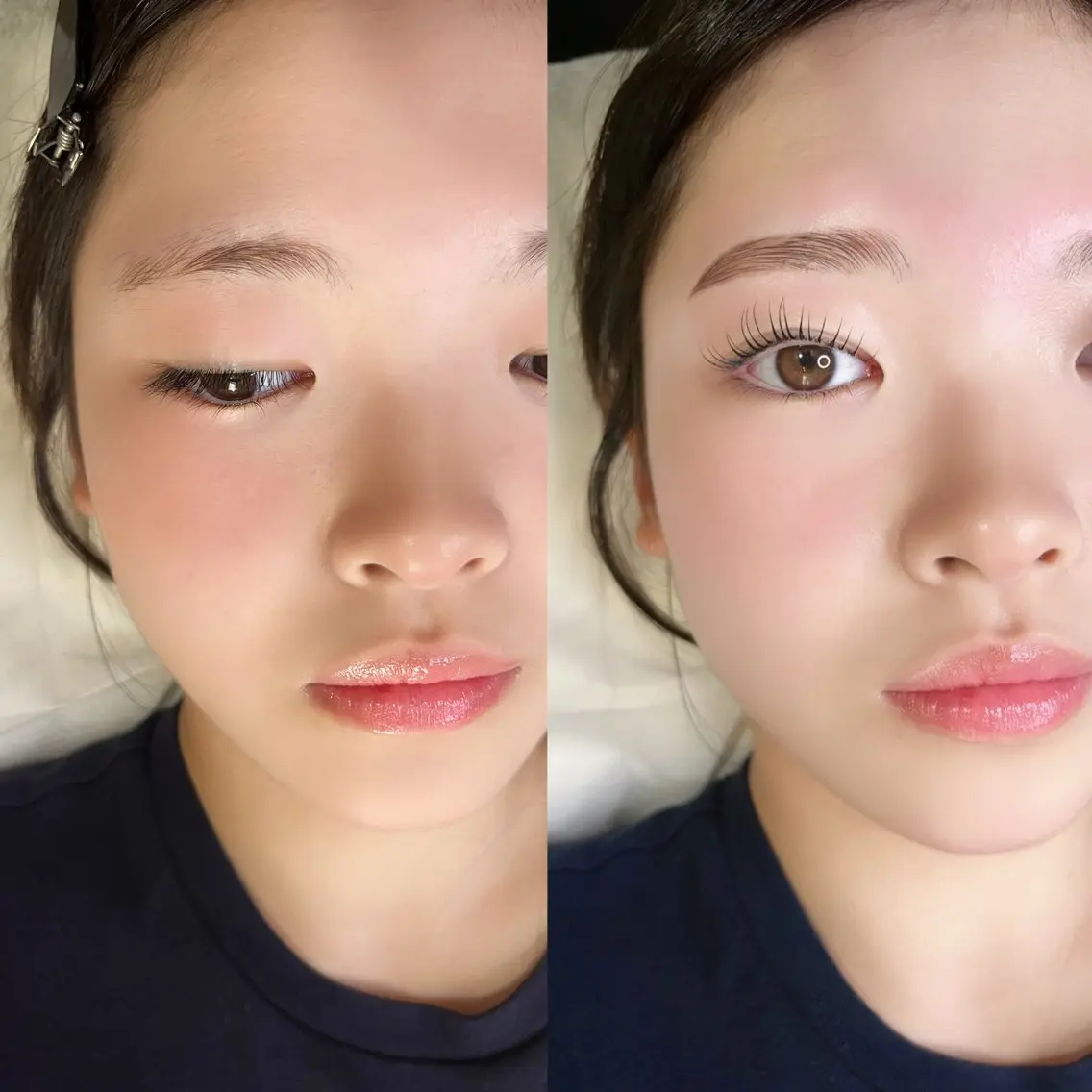 マツエク・マツパ 束感まつ毛 ナチュラル 一重×まつ毛パーマ マツパ 眉毛／まつ毛サロン Ayamiのマツエク・マツパデザイン