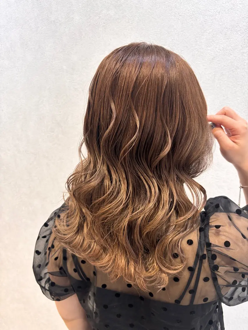 ミディアム カラー ヘアアレンジ 暖色/暗髪/ 🎀UMI🎀のヘアスタイル
