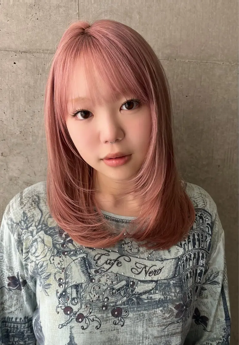 ミディアム ハイレイヤー レイヤーカット カット 韓国ボブ/ハッシュ カットKIRAのヘアスタイル