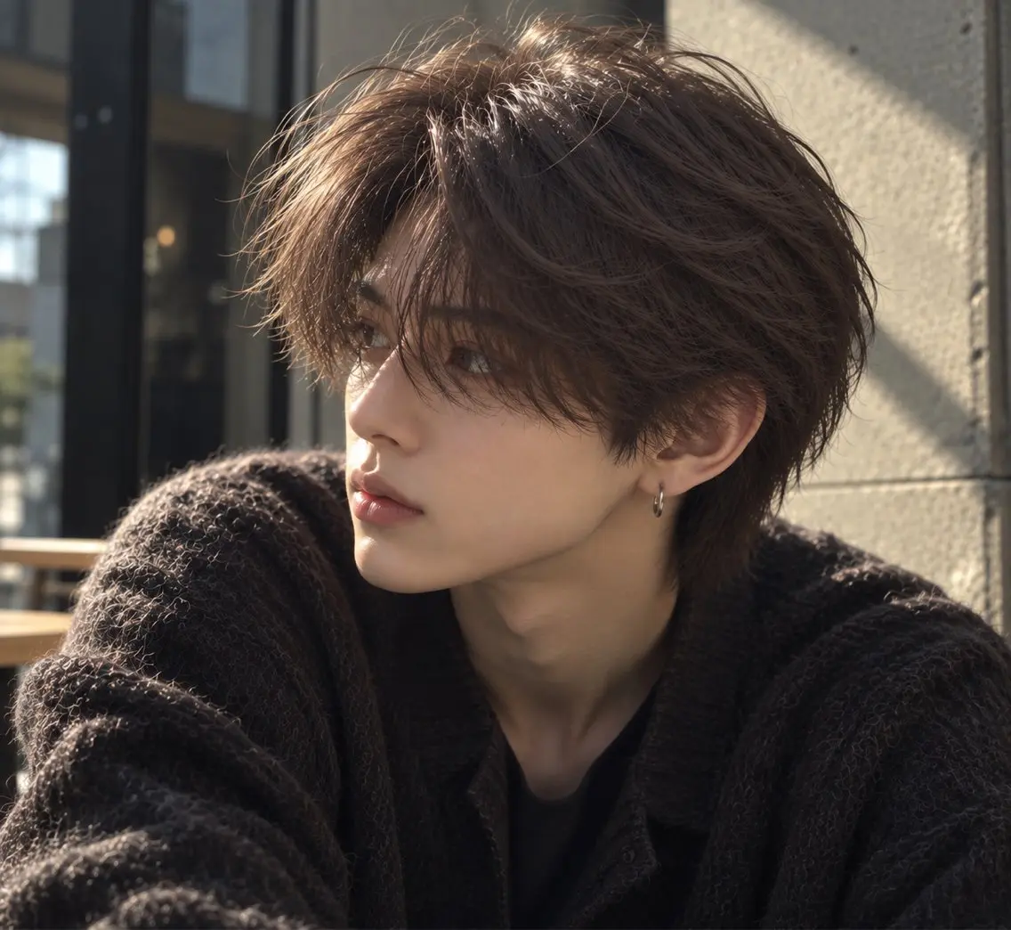 ショート カラー メンズ アッシュ アッシュブラウン ブラウンカラー 透明感カラー ヘアカラー メンズ韓国系カラー /YUTAのヘアスタイル