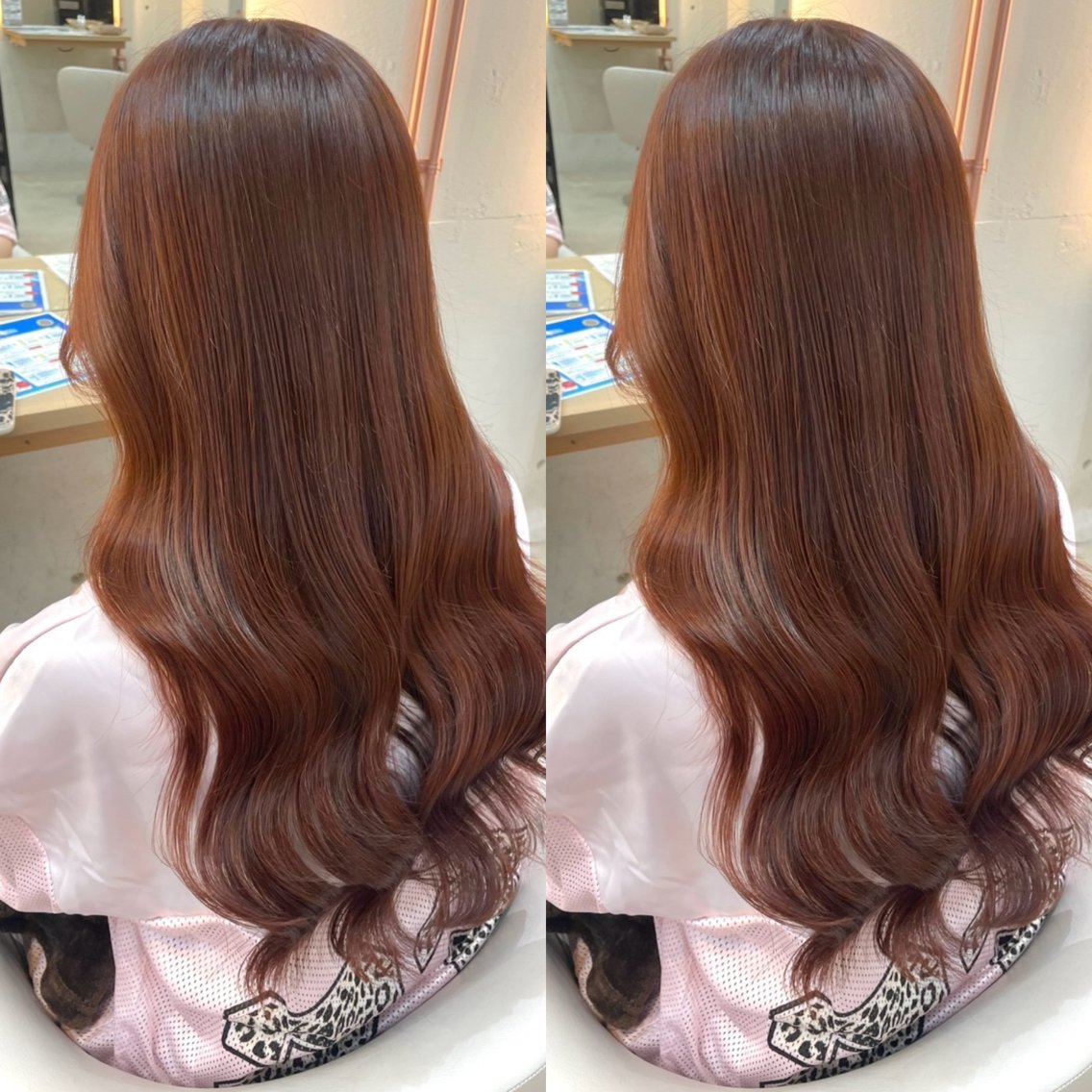 ロング カラー ブラウンカラー オレンジ オレンジブラウン ロング カット ヘアカラー トリートメント モデル様募集中🍒 りおのヘアスタイル