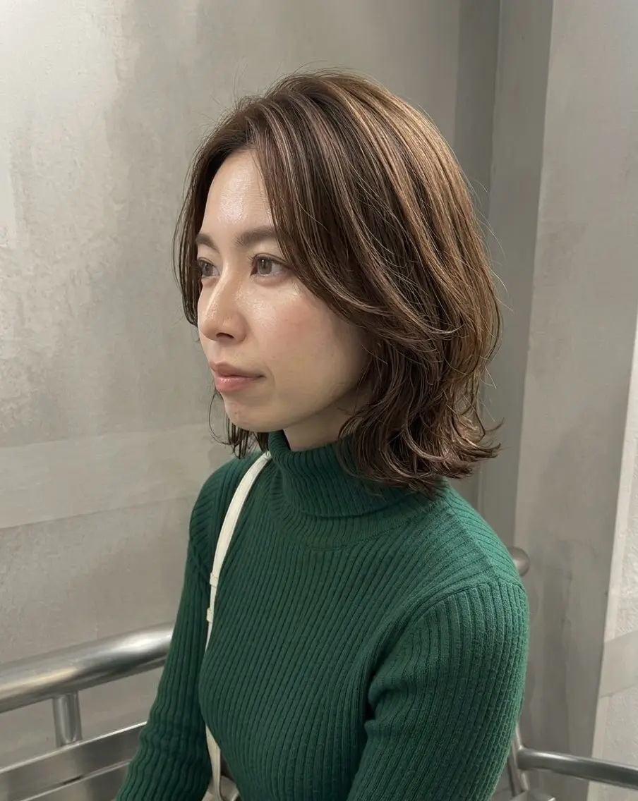 セミロング くびれヘア Kei × 似合わせカット募集中のヘアスタイル