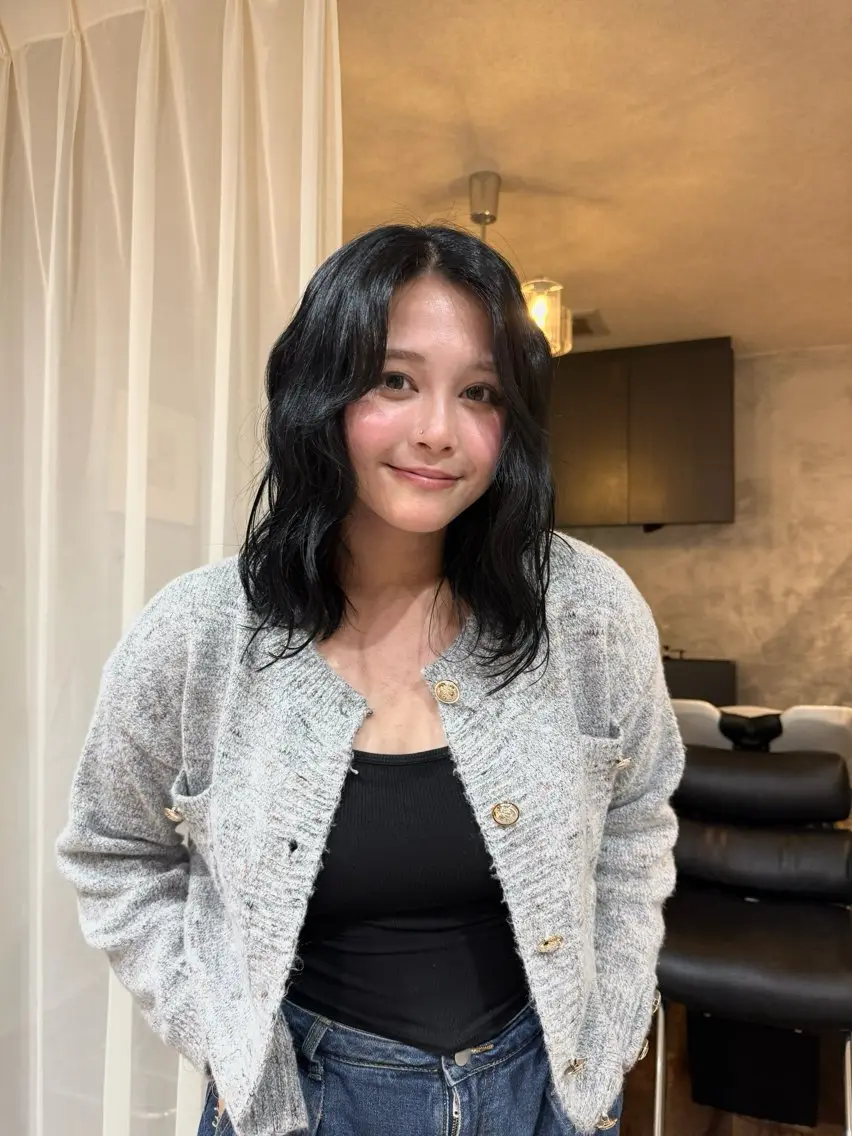 ミディアム カット ヘアカラー トリートメント 木村 心海☆明石のヘアスタイル
