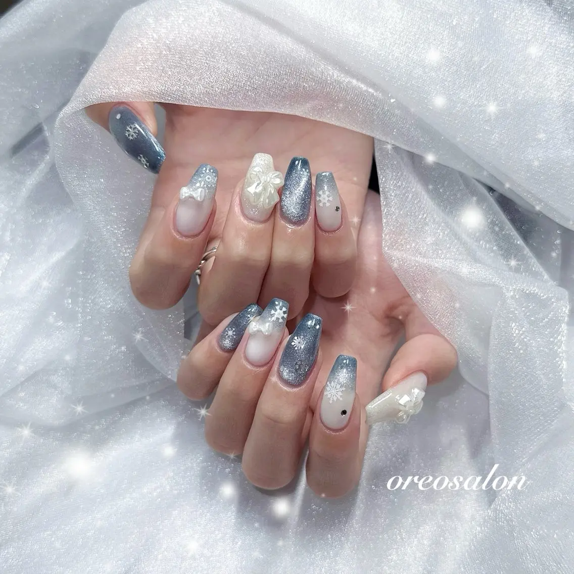 ネイル フラッシュネイル ジェルネイル ガーリー ハート キラキラネイル oreo salon miyu 池袋のネイルデザイン