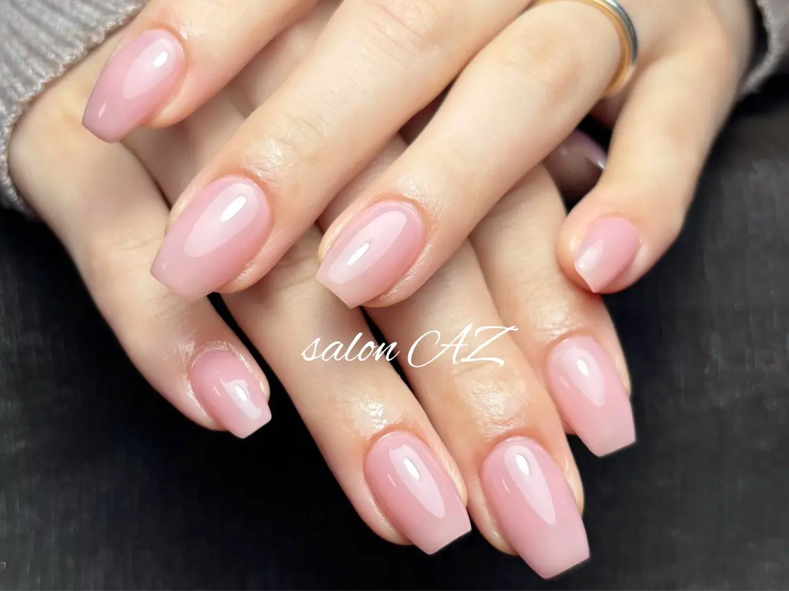 ネイル 桜ネイル 長さ出し フットネイル フレンチネイル ジェルネイル salon AZのネイルデザイン