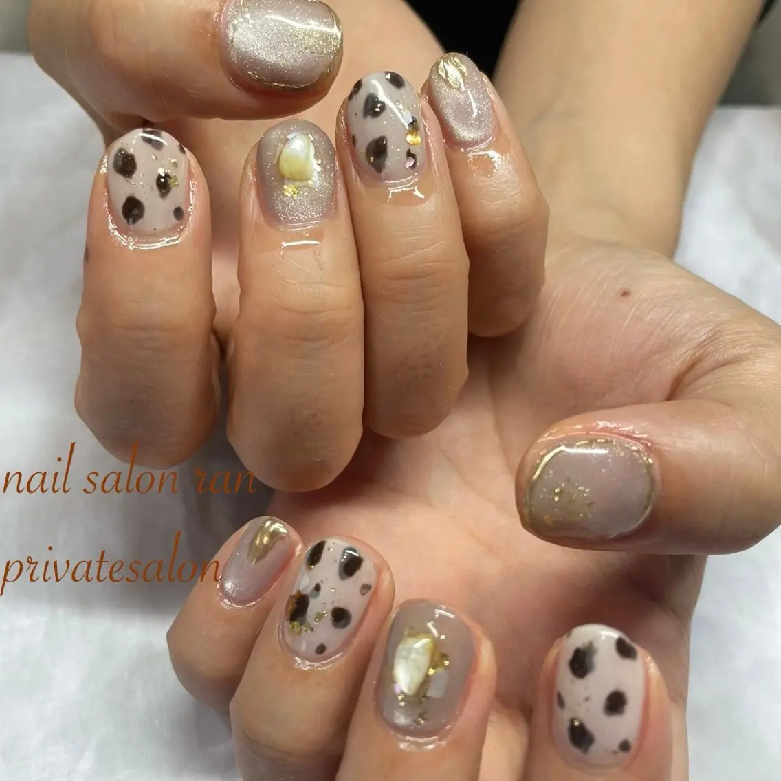ネイル アニマル柄 ハンドネイル ハンドケア nailsalon ranのネイルデザイン