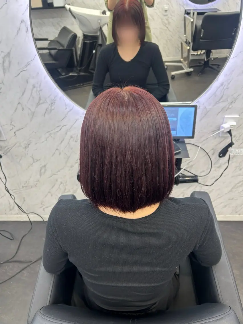 ショート カラー レッドカラー ヘアカラー トリートメント カット¥1100 ✂️MIUのヘアスタイル