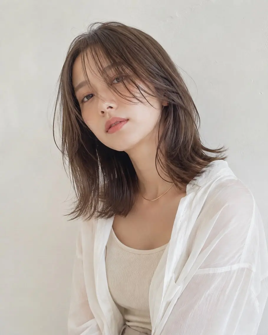 ミディアム カット ヘアカラー MODE K’s西宮 JR西宮のヘアスタイル