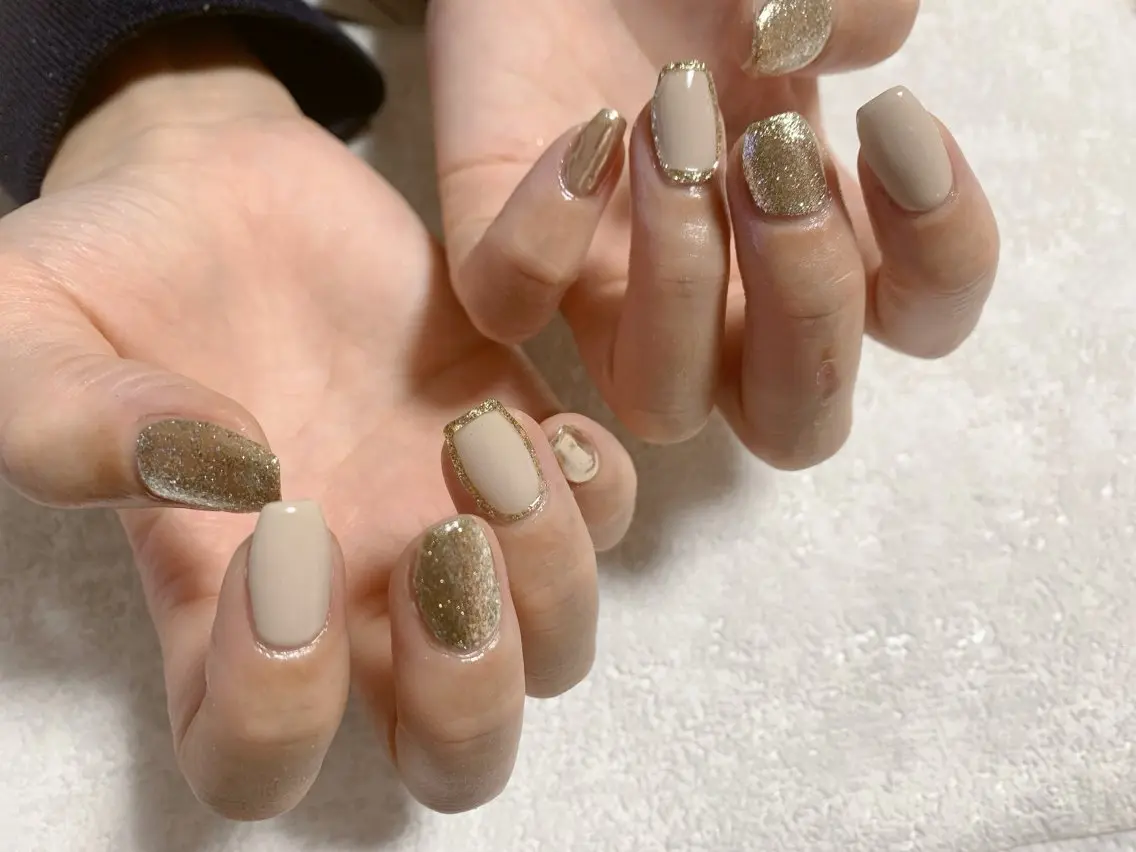 ネイル ジェルネイル 韓国ネイル ラメ(グリッター) メンズネイル ワンカラーネイル kiki nail たまプラーザのネイルデザイン