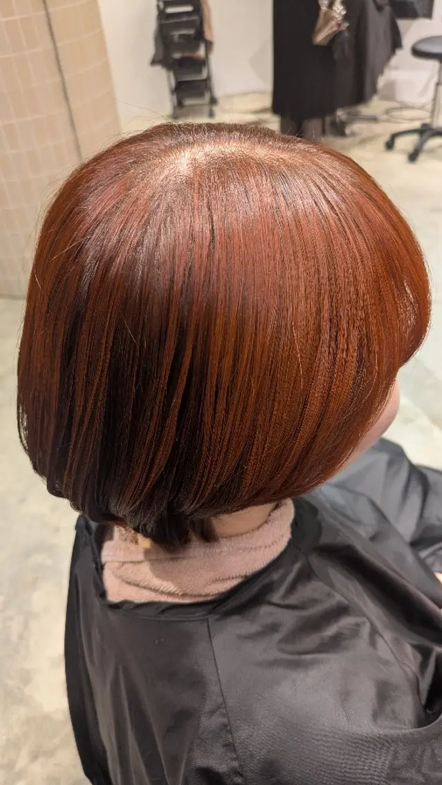 カラー オレンジ カット💕 萌萌のヘアスタイル