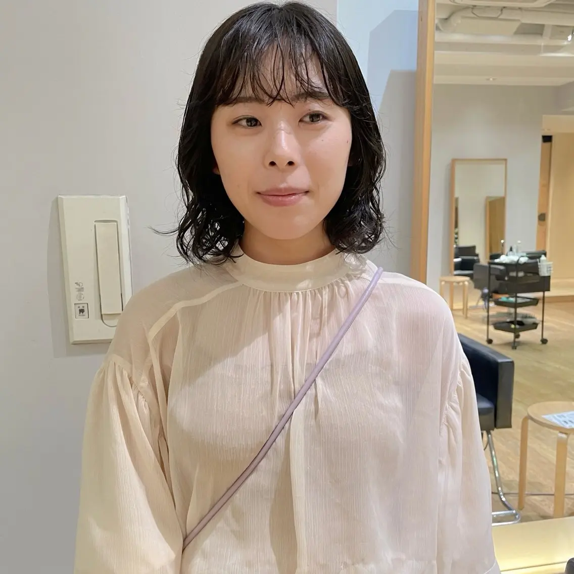 ショート パーマ 伸ばしかけ カット パーマ 大橋 芽衣のヘアスタイル