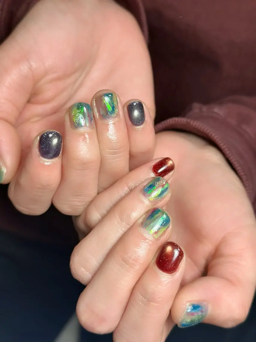 ネイル マグネットネイル 持ち込み ニュアンスネイル ハンドネイル uinail 【ウイネイル】のネイルデザイン