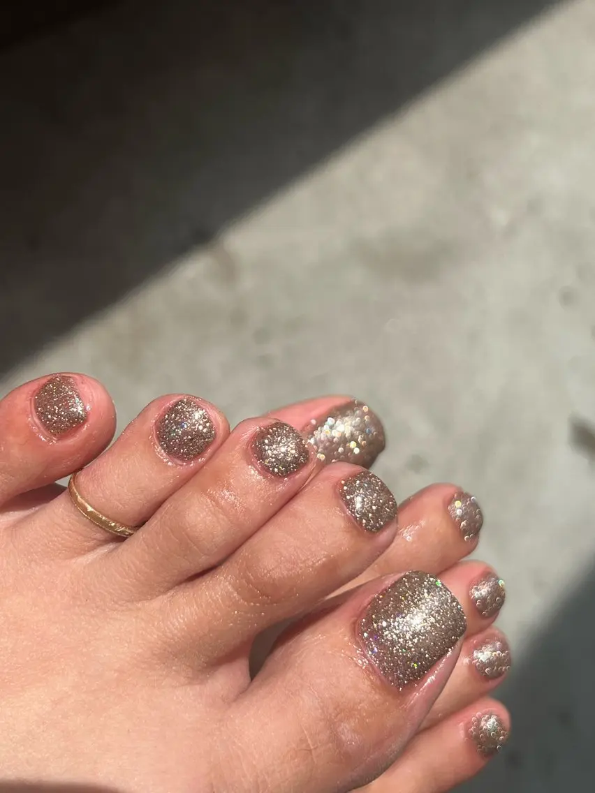 フットネイル🦶🏽ワンカラーの写真