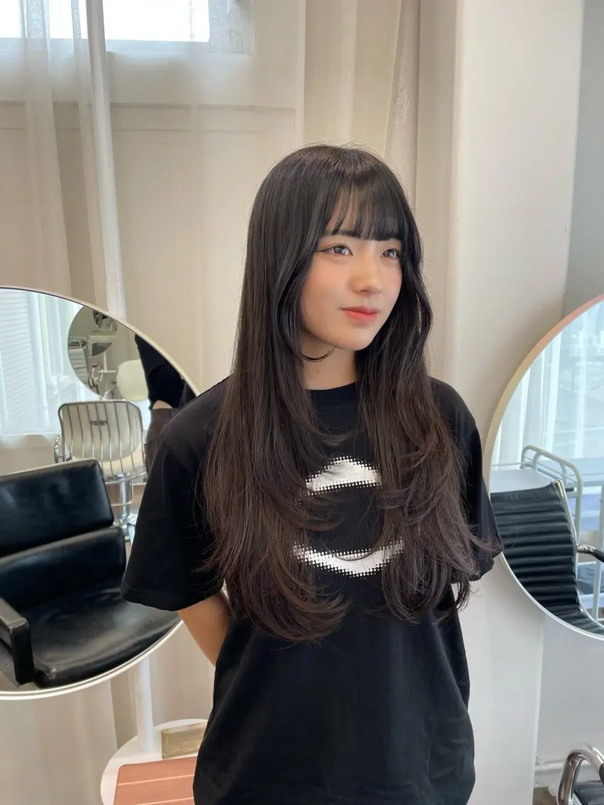 ロング カラー カット ヘアカラー トリートメント レイヤーカット🎀 kanaのヘアスタイル