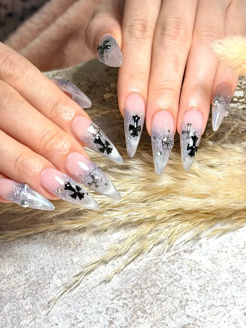 ネイル ブルー 持ち込み ニュアンスネイル オフィスネイル スカルプネイル Pooky nailsのネイルデザイン