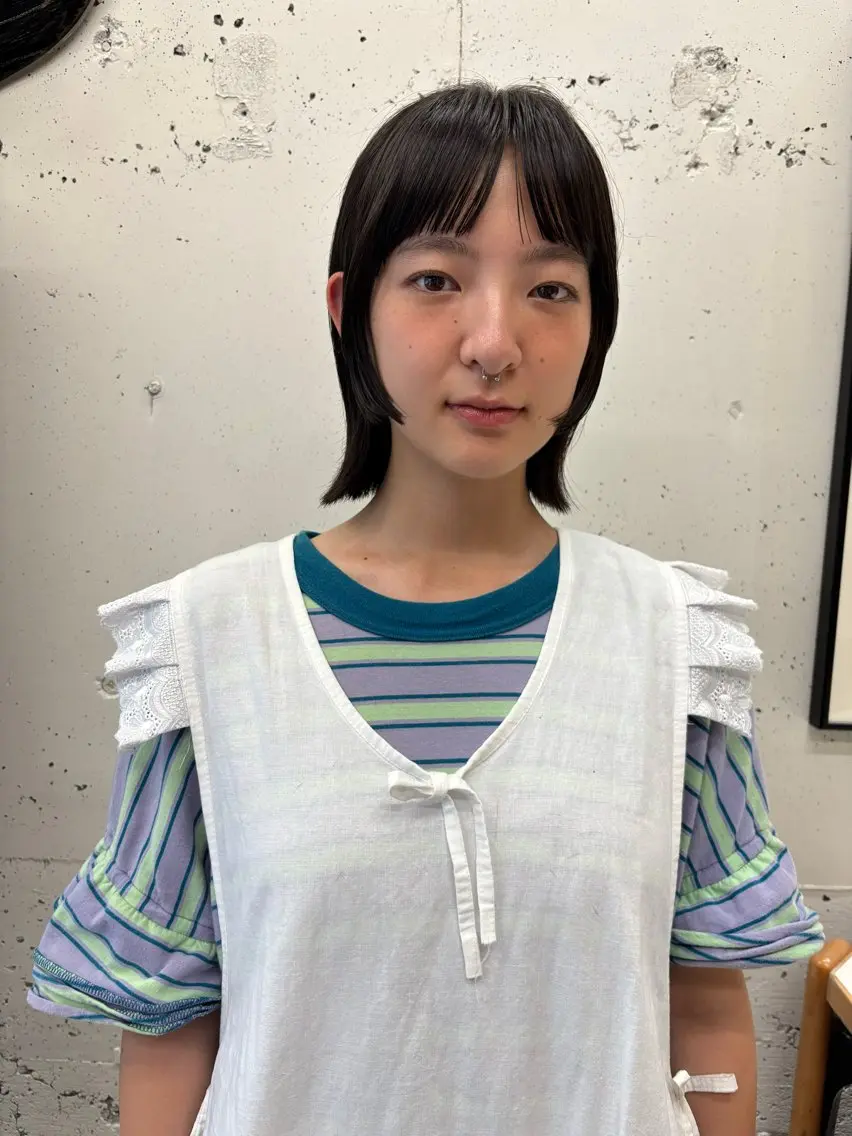 ミディアム カラー カット 永田 愛莉のヘアスタイル