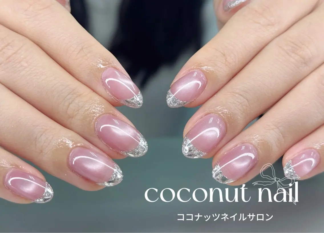 ネイル べっ甲ネイル フレンチネイル キラキラネイル マグネットネイル 大理石ネイル(マーブル) ハンドネイル 神田 ココナッツのネイルデザイン