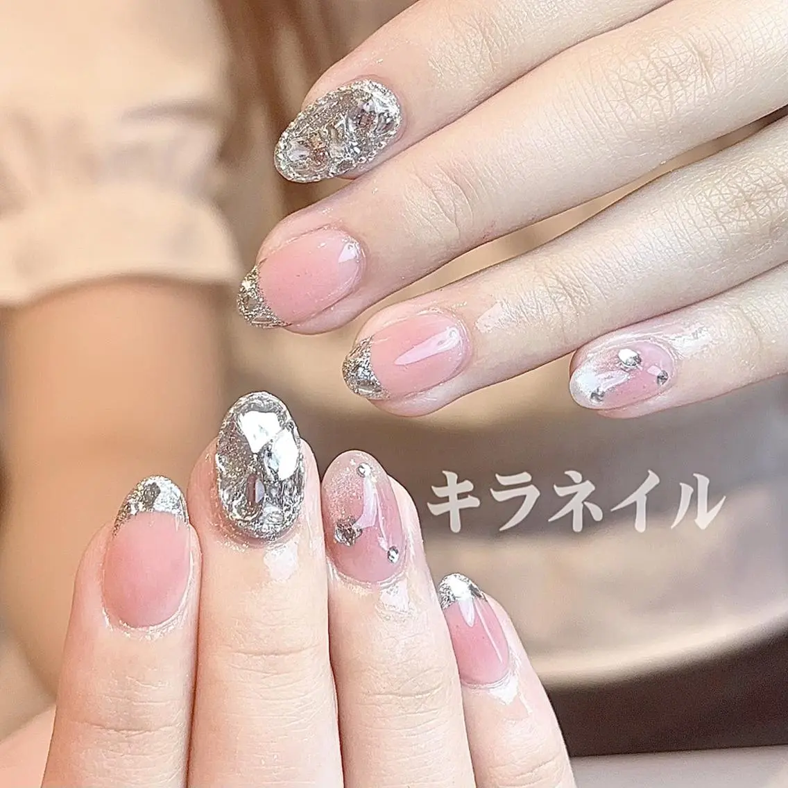ネイル 🍑長さだし ワンホン💅モモコのネイルデザイン