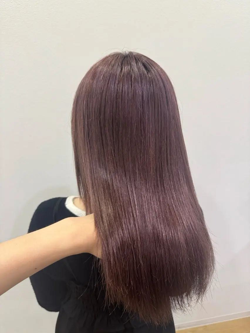 セミロング カラー 透明感カラー グレージュ ピンクカラー カット ヘアカラー 藤田 紋芽 Jr.stylistのヘアスタイル