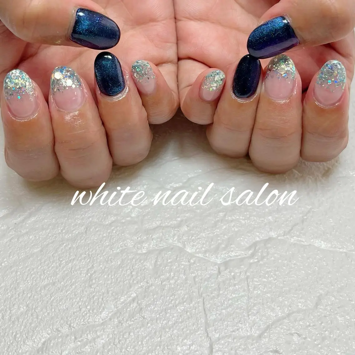 ネイル フットネイル ジェルネイル ハードジェル ラメ(グリッター) 持ち込み ハンドネイル white nail salonのネイルデザイン