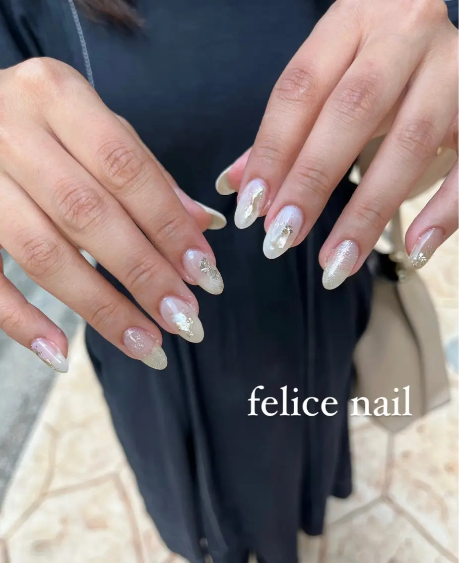 ネイル ニュアンスネイル ブライダルネイル felice nailのネイルデザイン