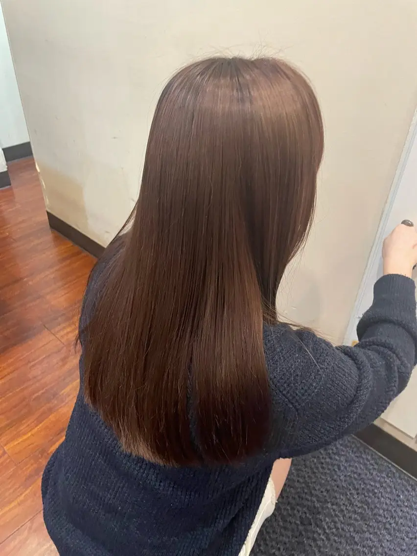 ロング ピンクブラウン 奥野JAPAN🌈 艶髪カラーのヘアスタイル