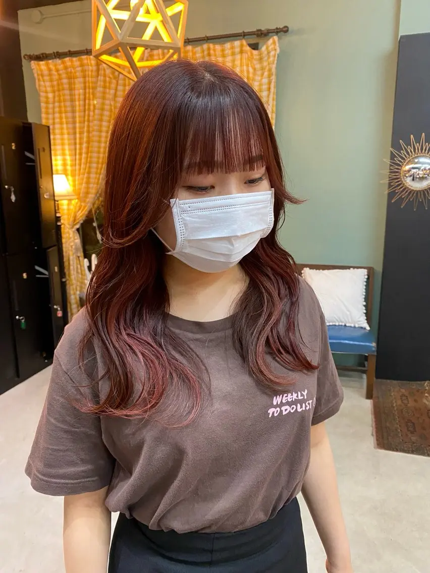 セミロング カラー ヘアアレンジ chapter問屋町 💘小室明華のヘアスタイル