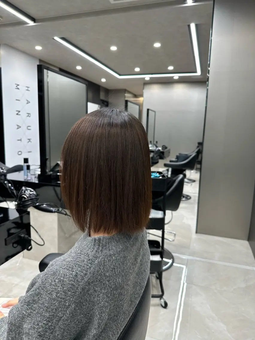 ミディアム パーマ 縮毛矯正 トリートメント ✨【髪質改善/縮毛 矯正】✨ゆうほのヘアスタイル