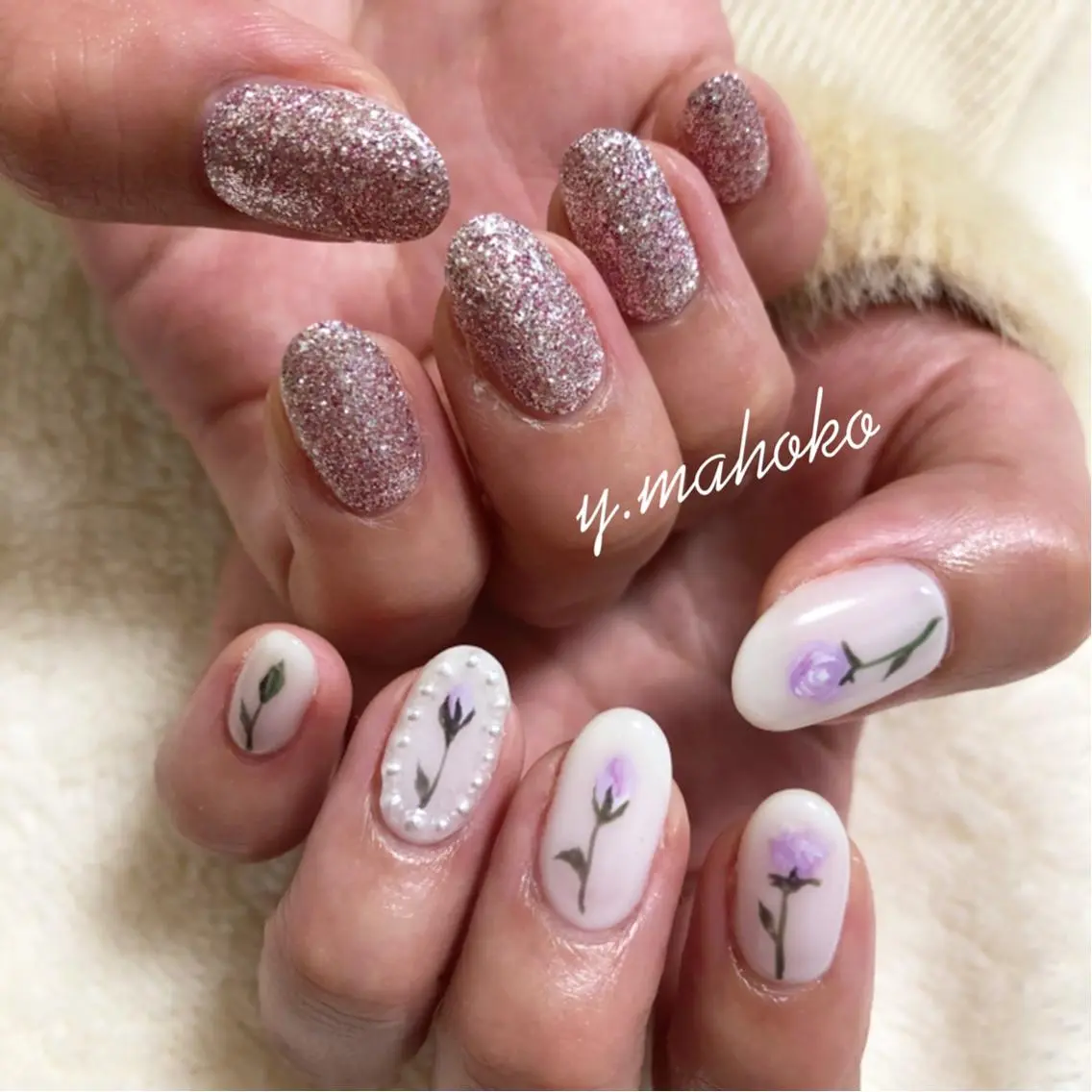 ネイル ハンドネイル パラジェル有/ 長さだし/mahoのネイルデザイン