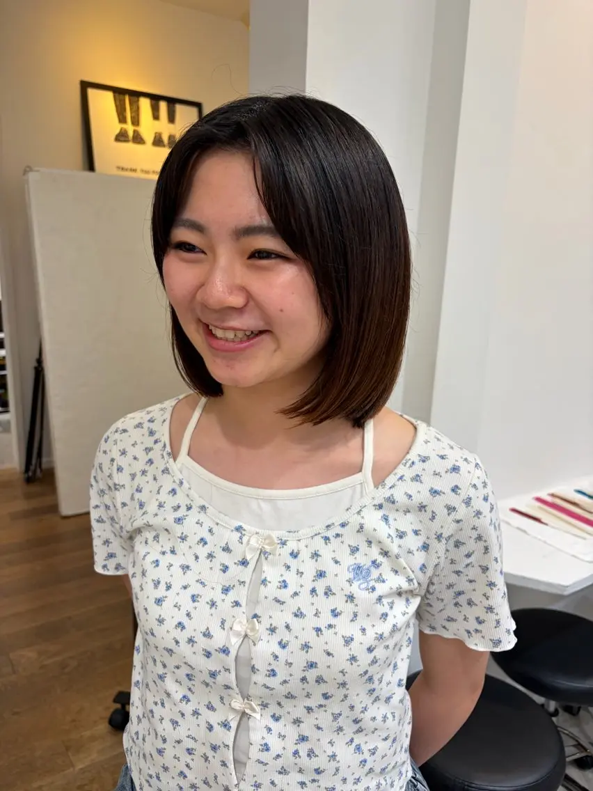 ミディアム カラー ヘアアレンジ ボブ カット 無料カットモデル‪✨ ✂️Nanami🌷のヘアスタイル