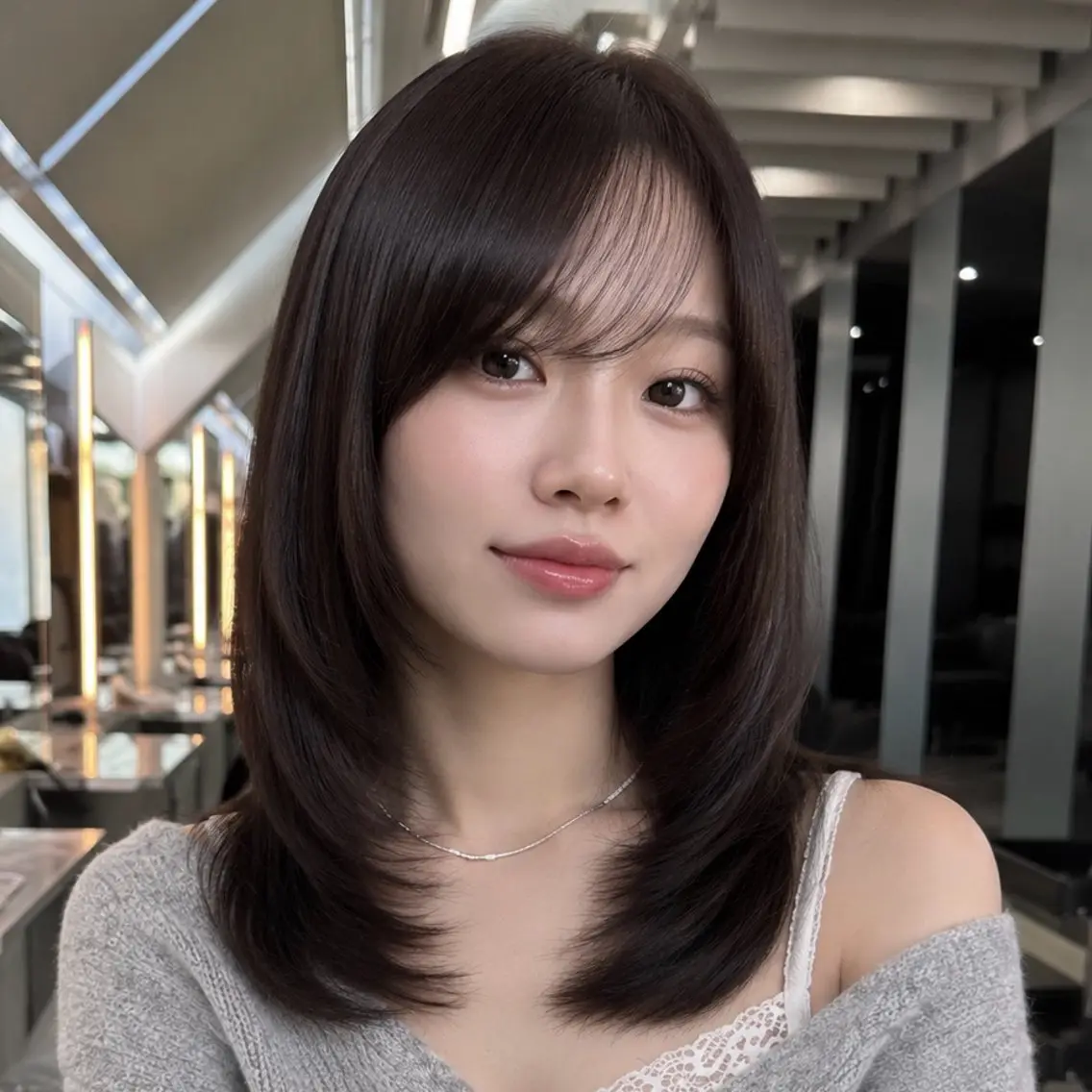 セミロング カット ヘアカラー トリートメント レイヤー/ボブ/縮毛 矯正♥️manamiのヘアスタイル