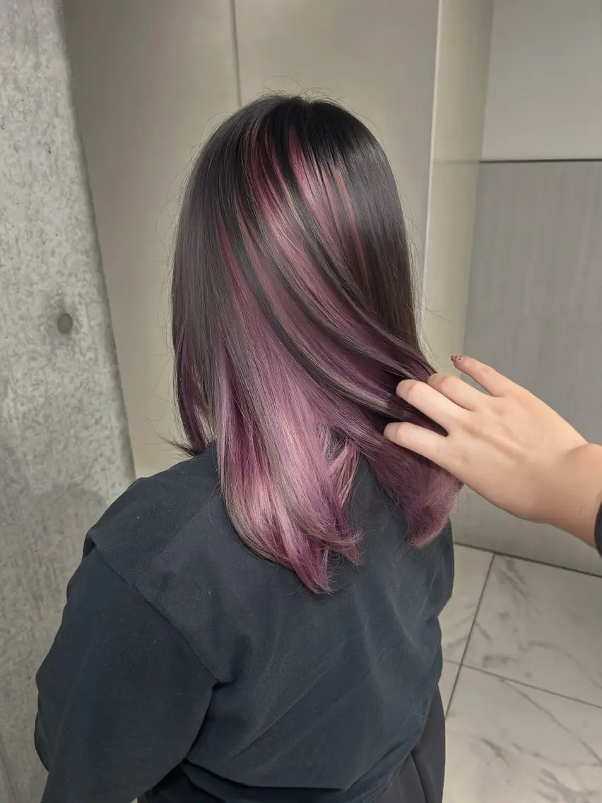 カラー ラベンダーカラー ピンクカラー ヘアカラー ️💜akari💜 ハイトーン/レイヤーのヘアスタイル