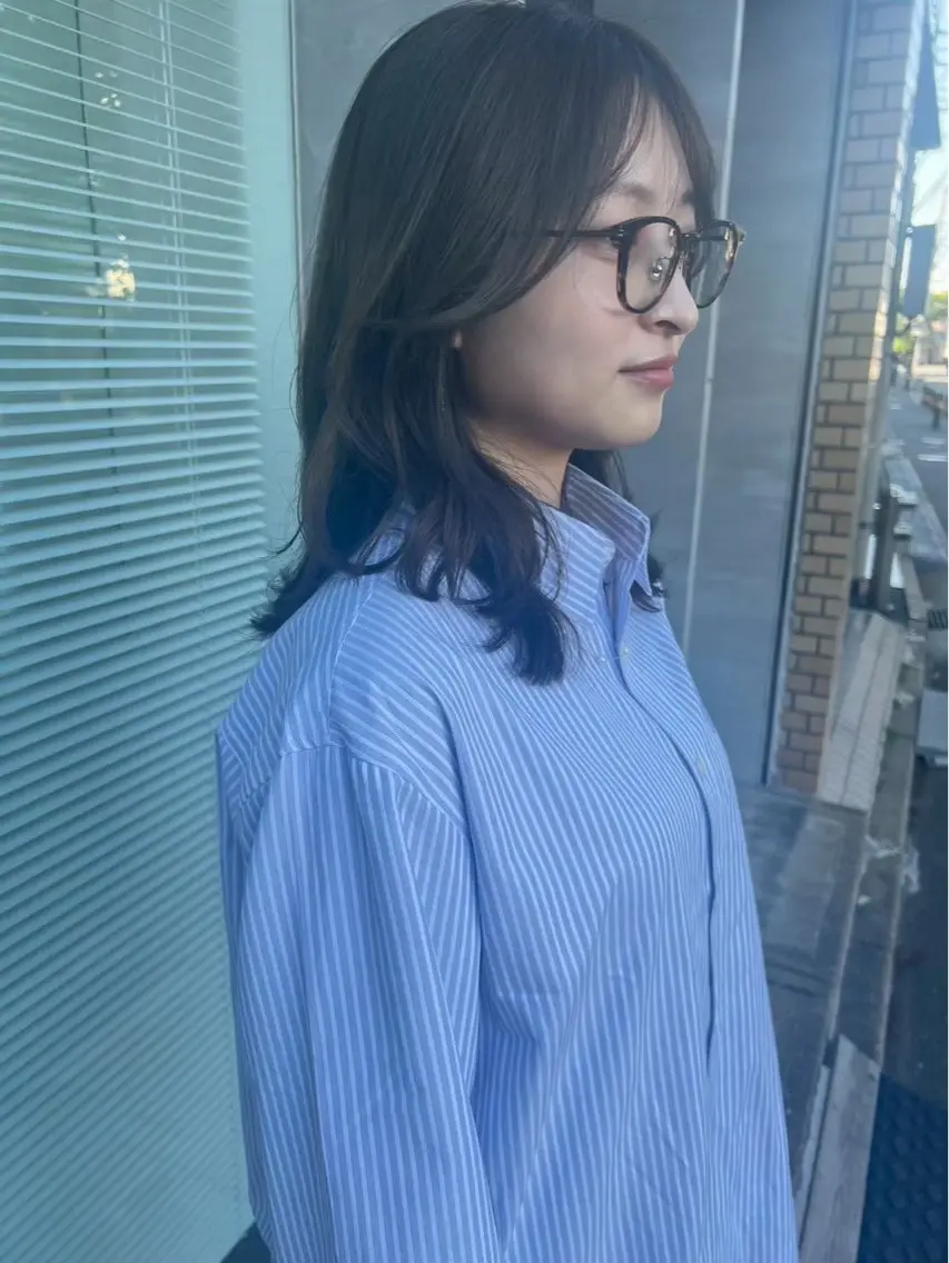 ミディアム ヘアカラー トリートメント qpulaあいみ 透明感カラーのヘアスタイル