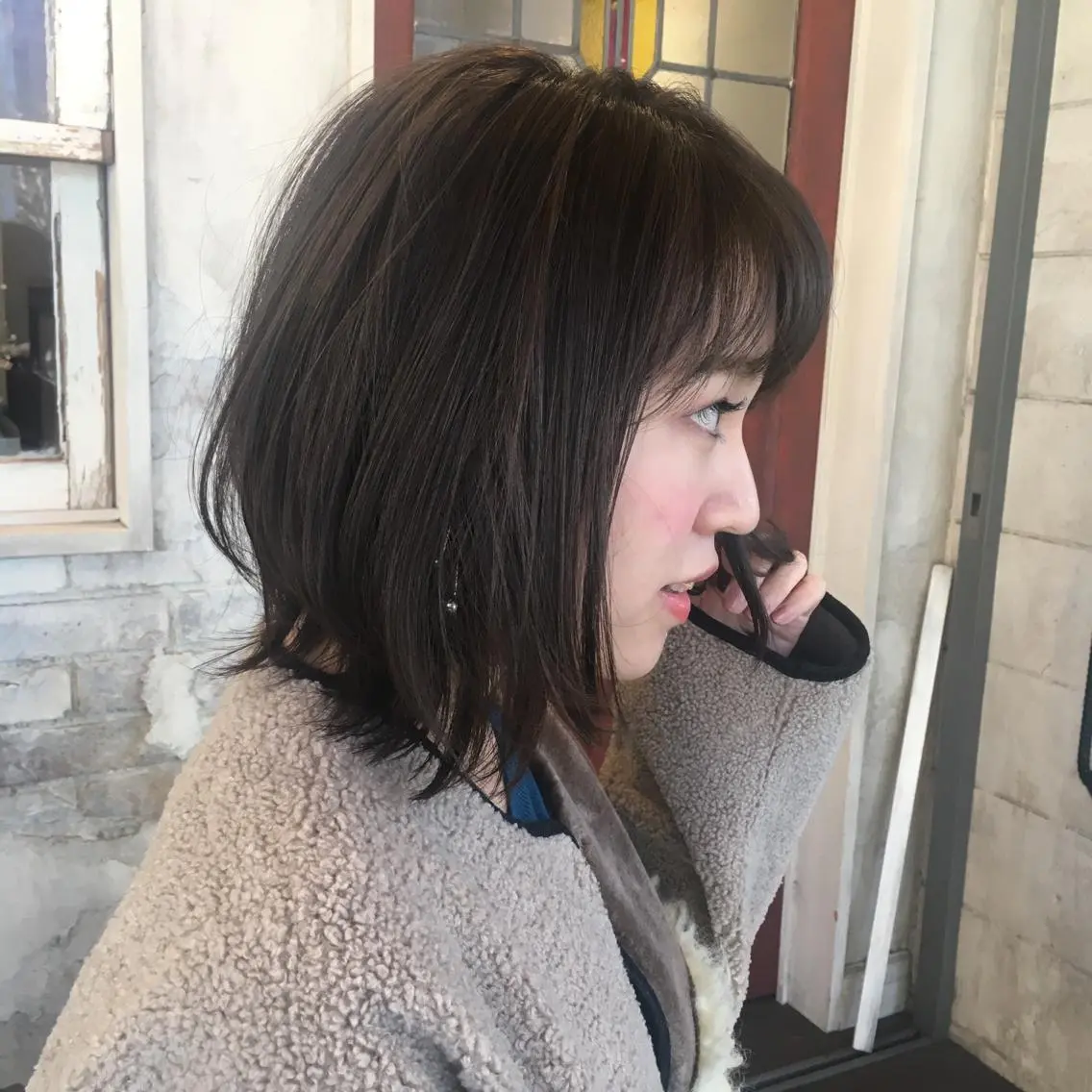 ミディアム カラー レイヤーカット カット hair salon Zöld.のヘアスタイル
