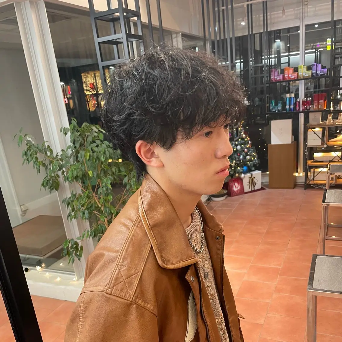 ショート メンズ カット パーマ ⭐️韓国ブリーチ 顔周りカット⭐️のヘアスタイル