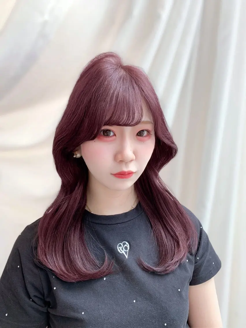ミディアム カラー カット ヘアカラー トリートメント ヘッドスパ ヘアセット 韓国ヘア/レイヤー/ 顔まわり/りょーとのヘアスタイル