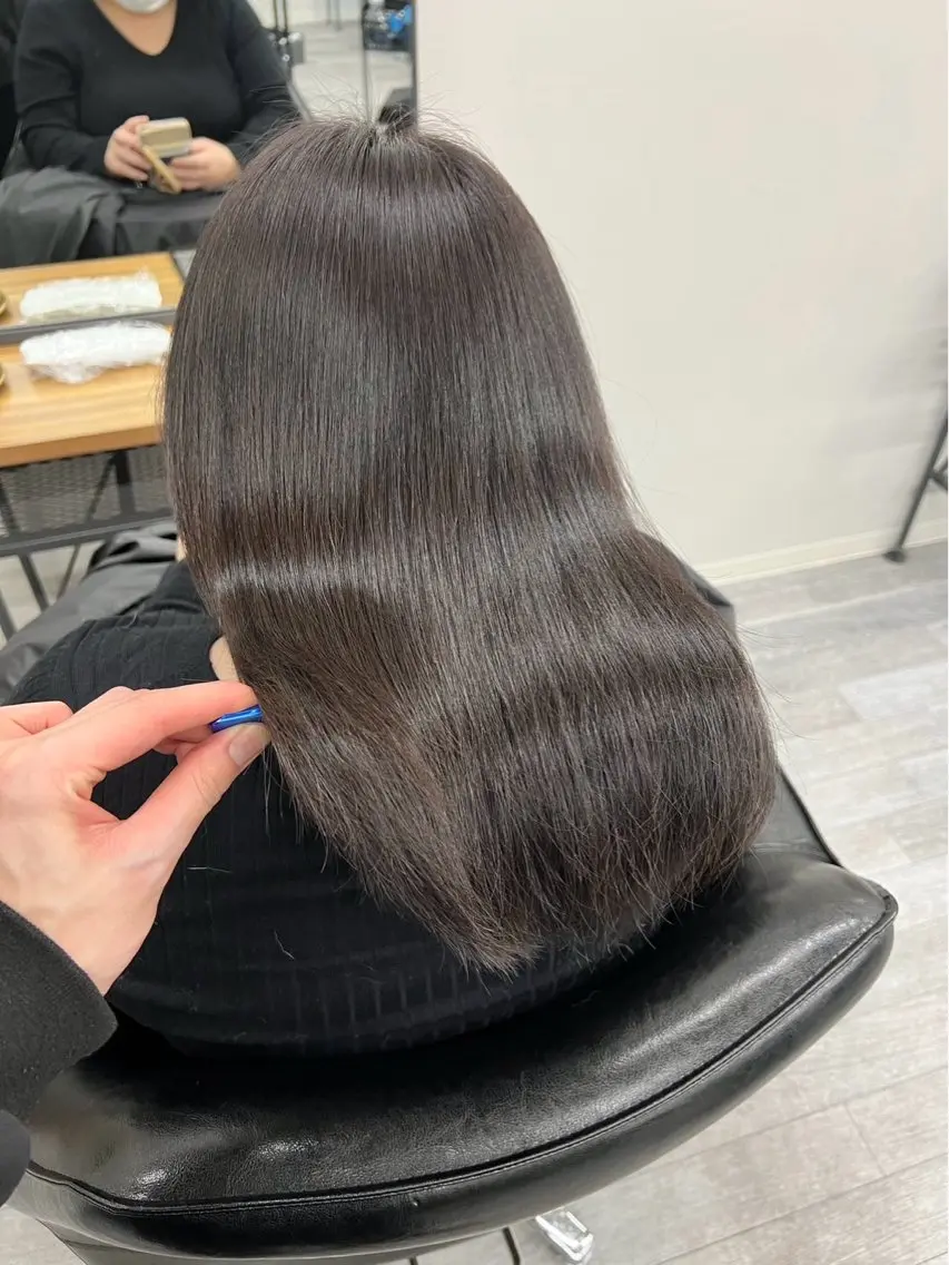 ミディアム 髪質改善 トリートメント ヘアカラー 永尾 幸太郎のヘアスタイル