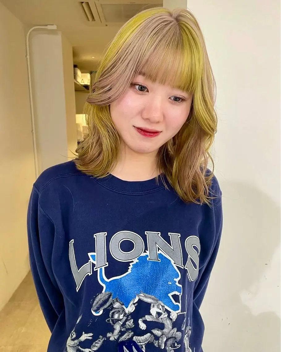 ミディアム カラー ヘアカラー ナナ 福岡美容室のヘアスタイル