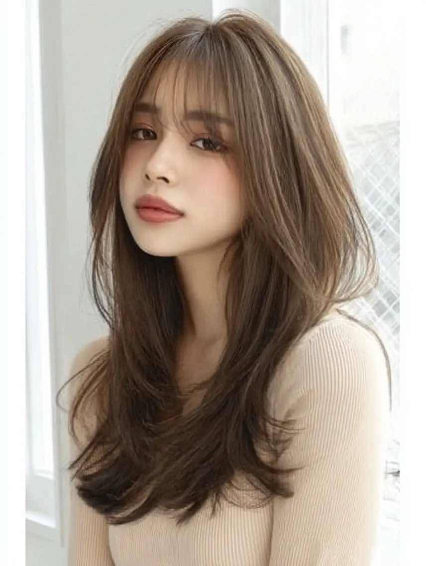 ロング カラー ヘアカラー 🍒モテ暖色カラー × うる艶✧ ゆなのヘアスタイル