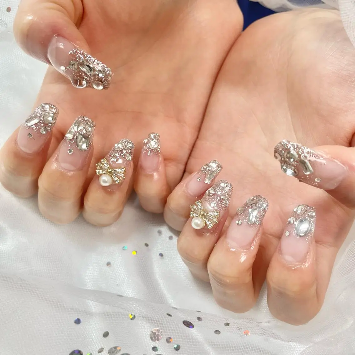 ネイル キラキラネイル ワンホンネイル 🎀AYAKO 🎀中韓ネイルのネイルデザイン